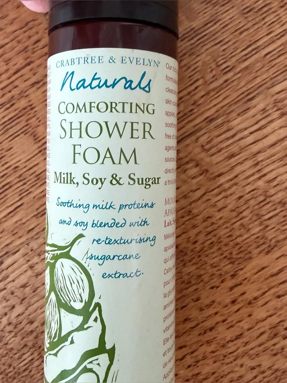 NEW Vintage Crabtree & Evelyn Naturals Milk Soy Sugar Comforting Shower Foam 6.8